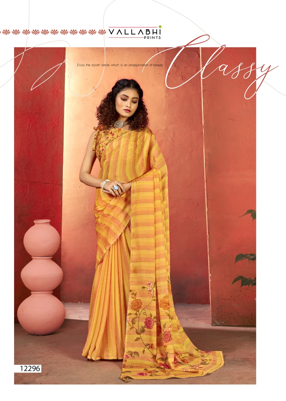 vallabhi print shandaar chiffon print astonishing saree catalog