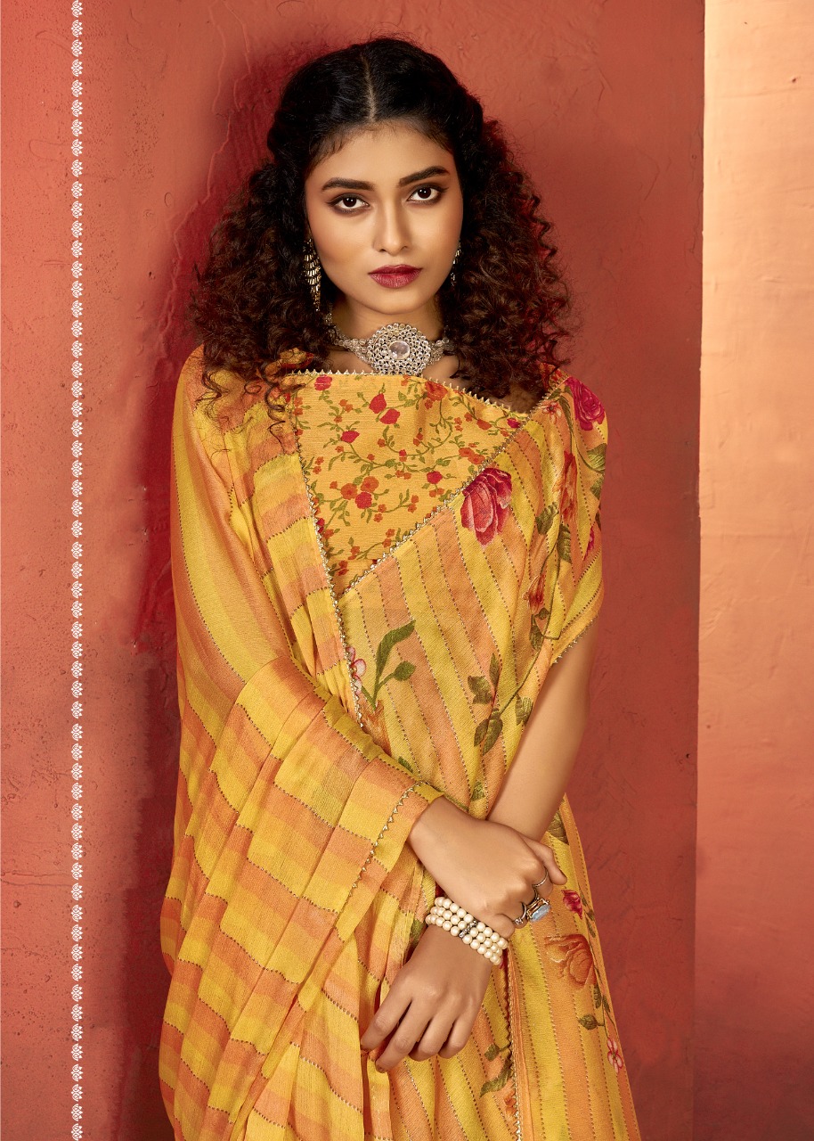 vallabhi print shandaar chiffon print astonishing saree catalog