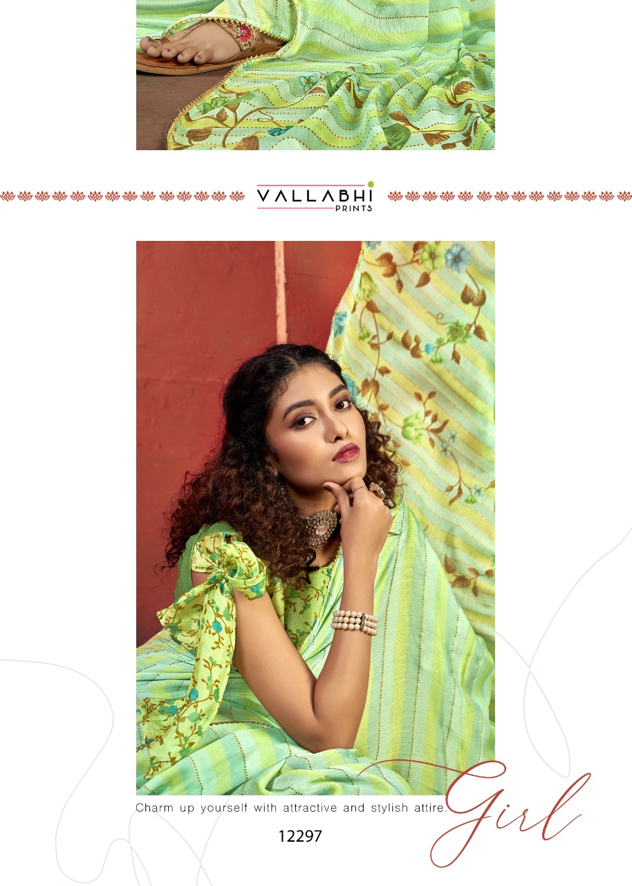 vallabhi print shandaar chiffon print astonishing saree catalog