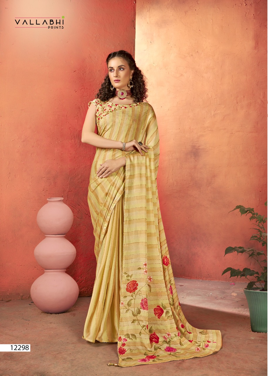 vallabhi print shandaar chiffon print astonishing saree catalog