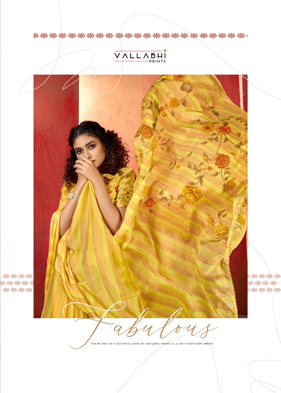 vallabhi print shandaar chiffon print astonishing saree catalog