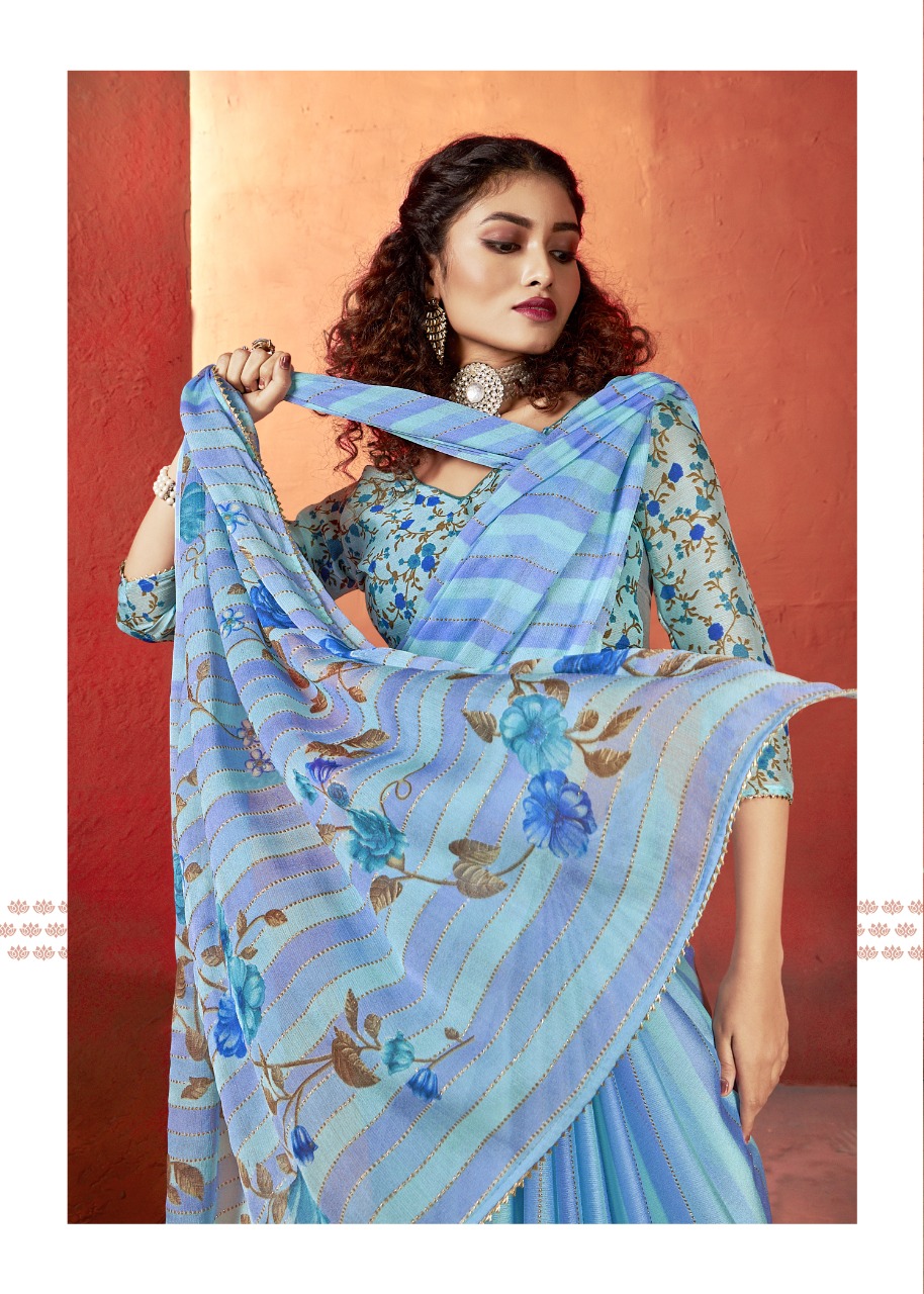 vallabhi print shandaar chiffon print astonishing saree catalog