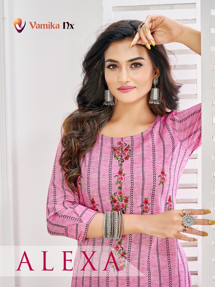 vamika nx alexa cotton authentic fabric kurti catalog