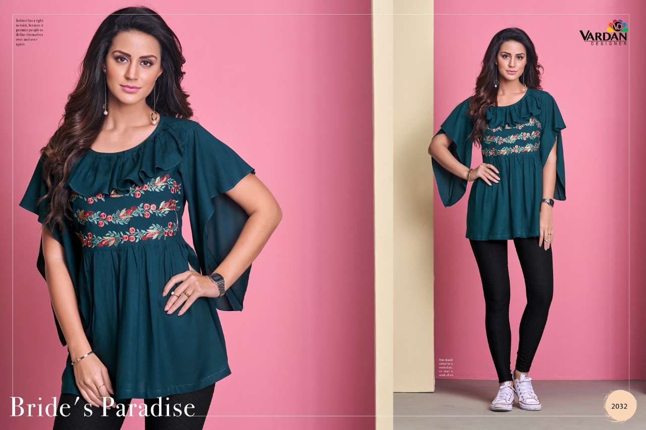 varda designer ira vol 2 rayon new and modern style kurti catalog