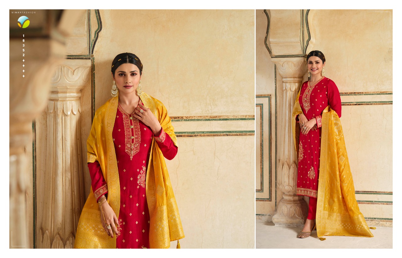 vinay fashion kaseesh zardosi 4 dola jaquard georgette regal look salwar suit catalog