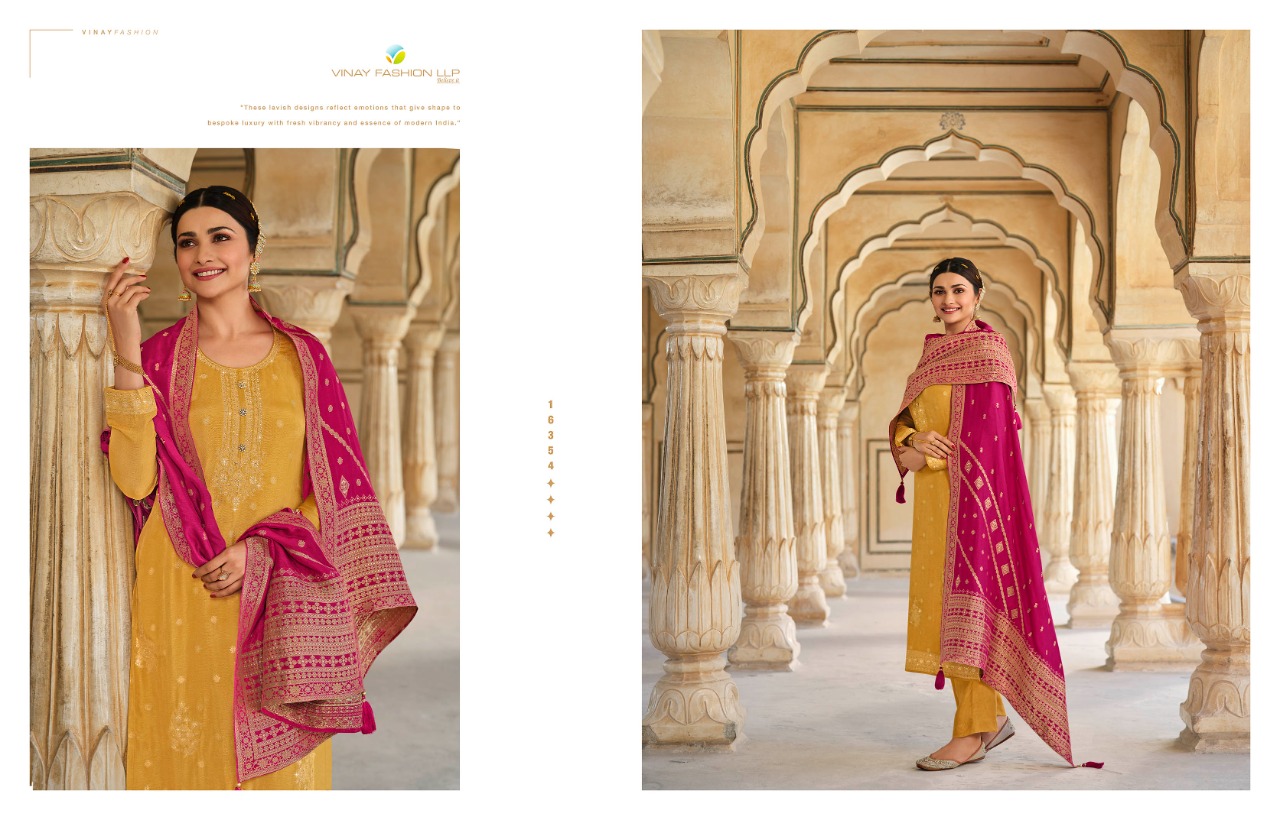 vinay fashion kaseesh zardosi 4 dola jaquard georgette regal look salwar suit catalog