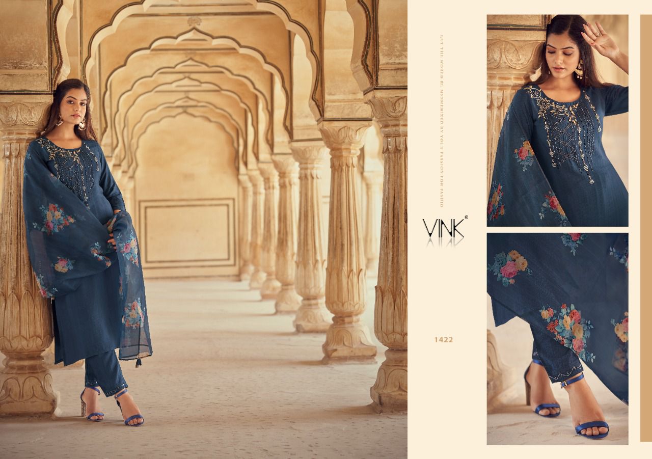 vink sparkle viscose innovative look kurti pant with dupatta catalog