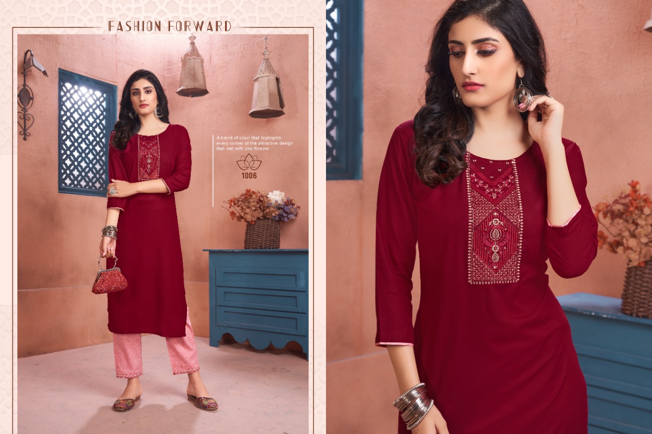 vitara fashion lotus 2 rayon catchy look kurti catalog