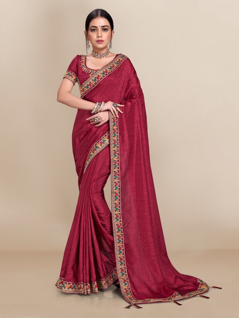 vivera international Antra1 Sarees vichitra silk elegant saree catalog