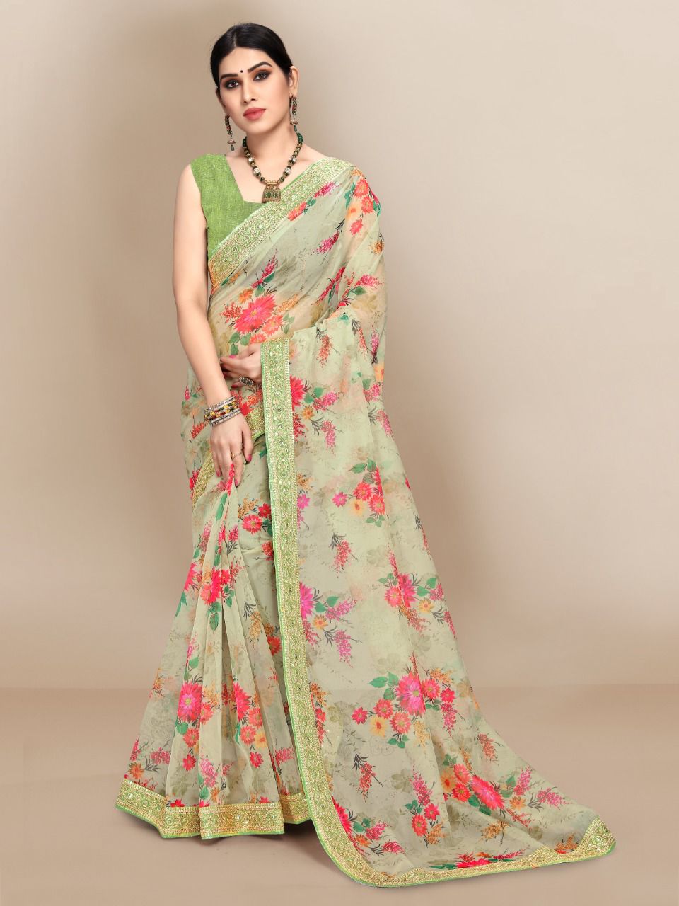 vivera international slyvie 5 organza attrective colours saree catalog