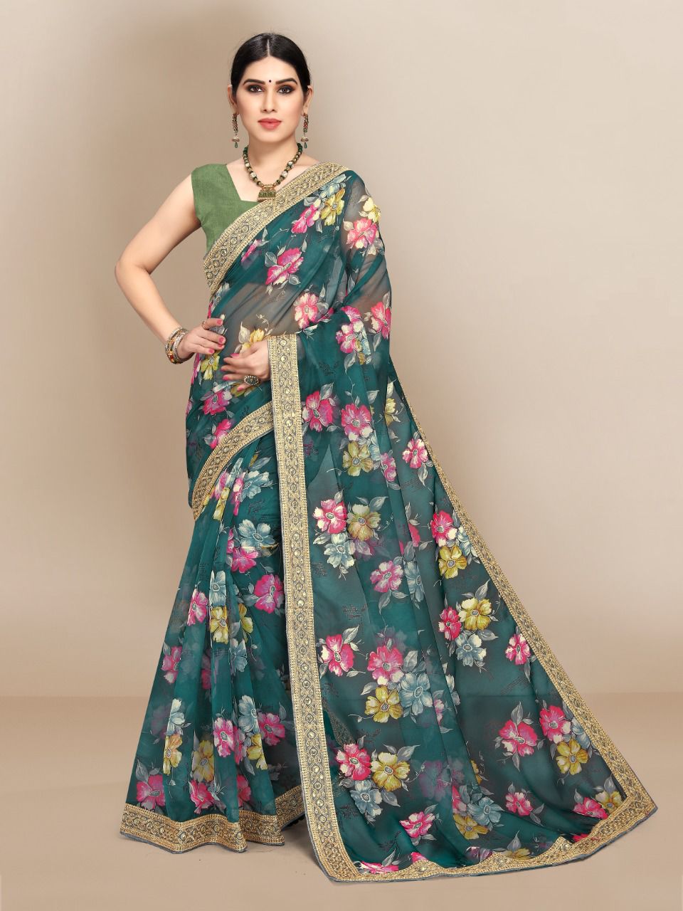 vivera international slyvie 5 organza attrective colours saree catalog