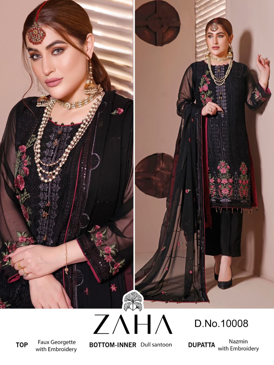 zaha zaha vol 1 georgette exclusive look salwar suit catalog