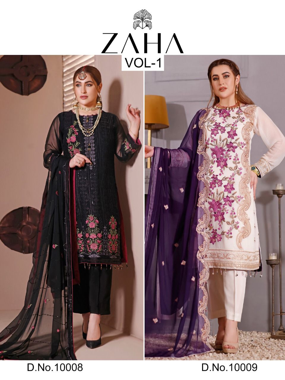 zaha zaha vol 1 georgette exclusive look salwar suit catalog