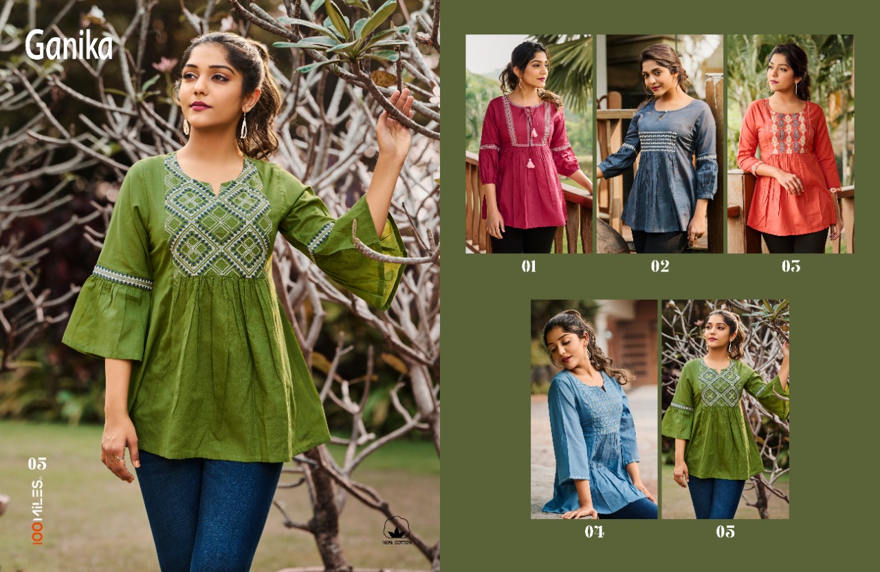 100 miles ganika cotton catchy look top catalog