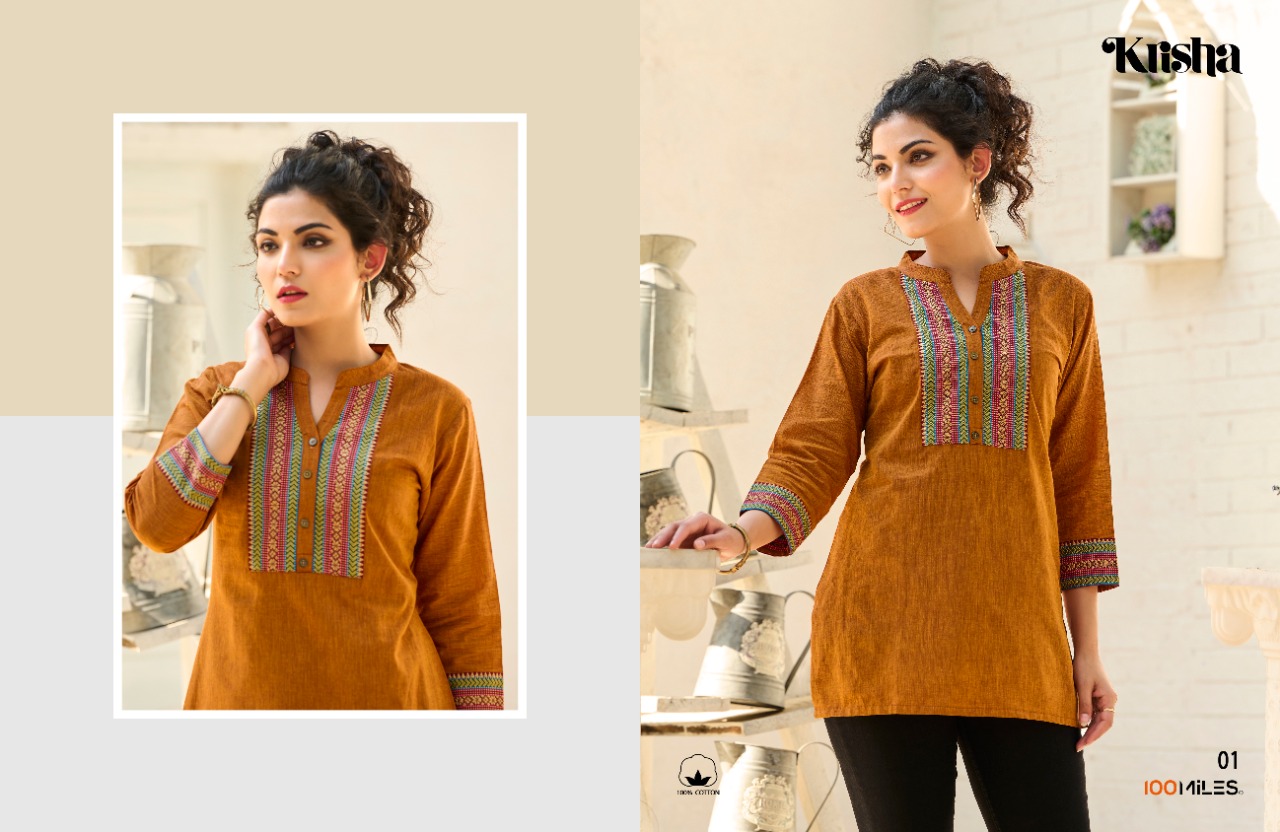 100 miles krisha cotton garceful look kurti catalog