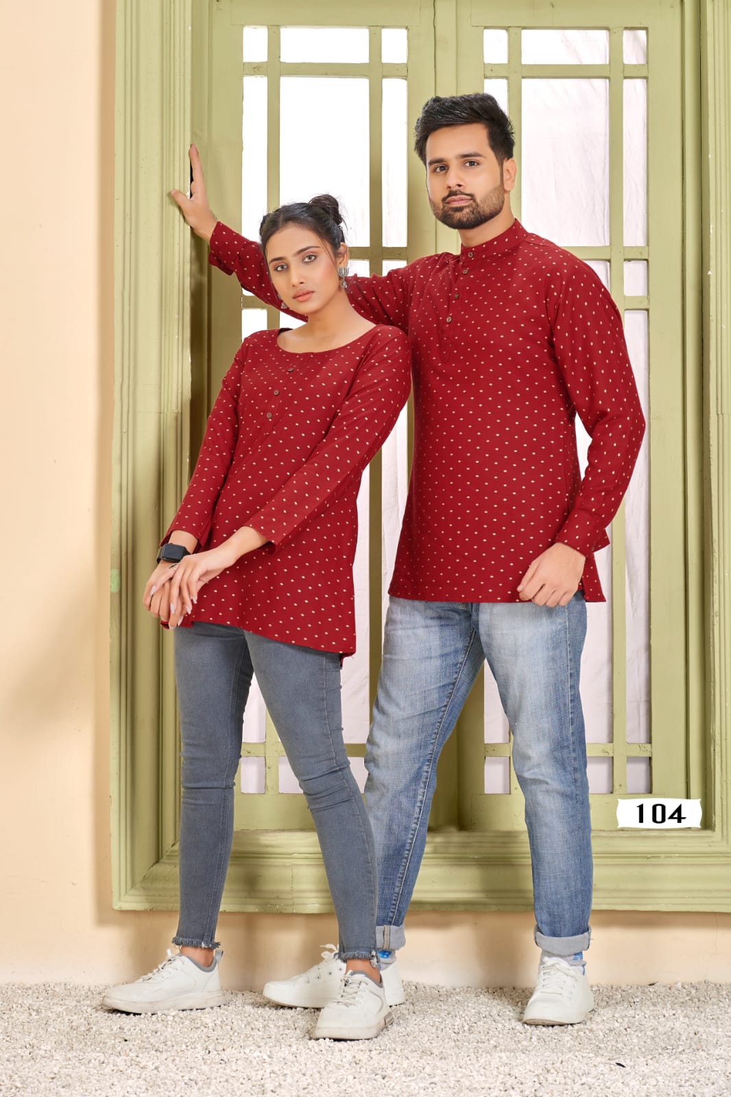 Banwery Fashion cherry rayon innovative look combo of Short Kurta with and Short Top catalog