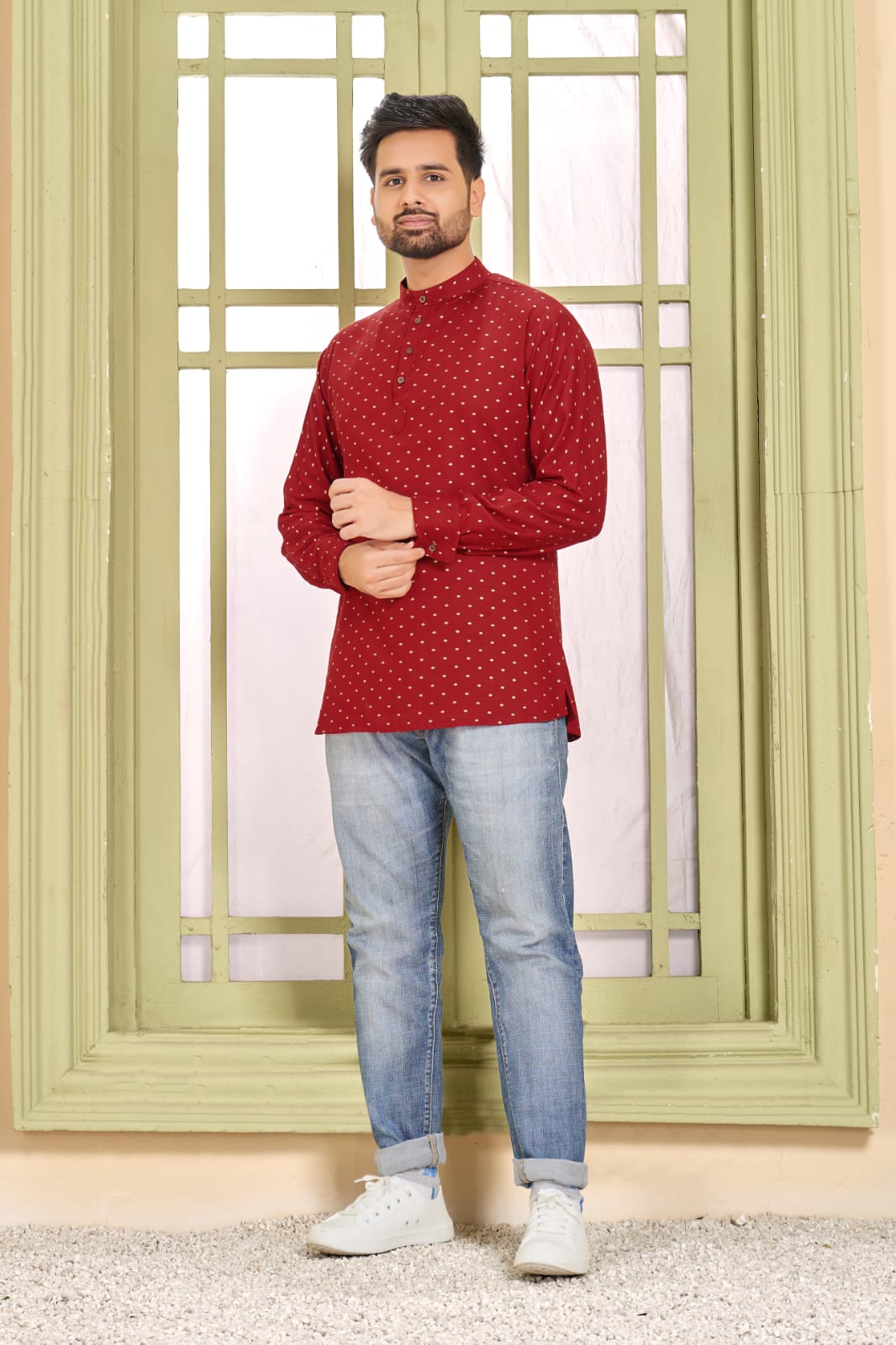 Banwery Fashion cherry rayon innovative look combo of Short Kurta with and Short Top catalog