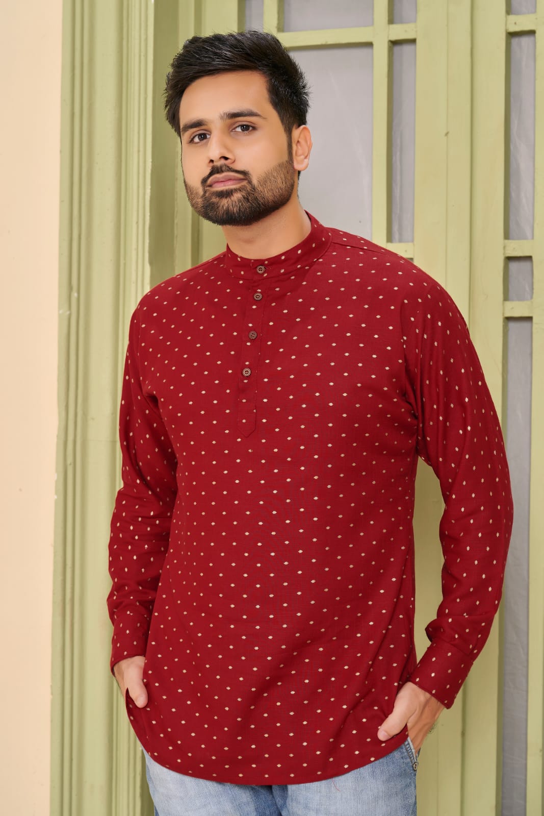 Banwery Fashion cherry rayon innovative look combo of Short Kurta with and Short Top catalog