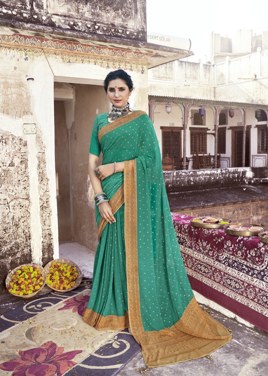 Vallabhi print dildaar georgette look regal look saree catalog