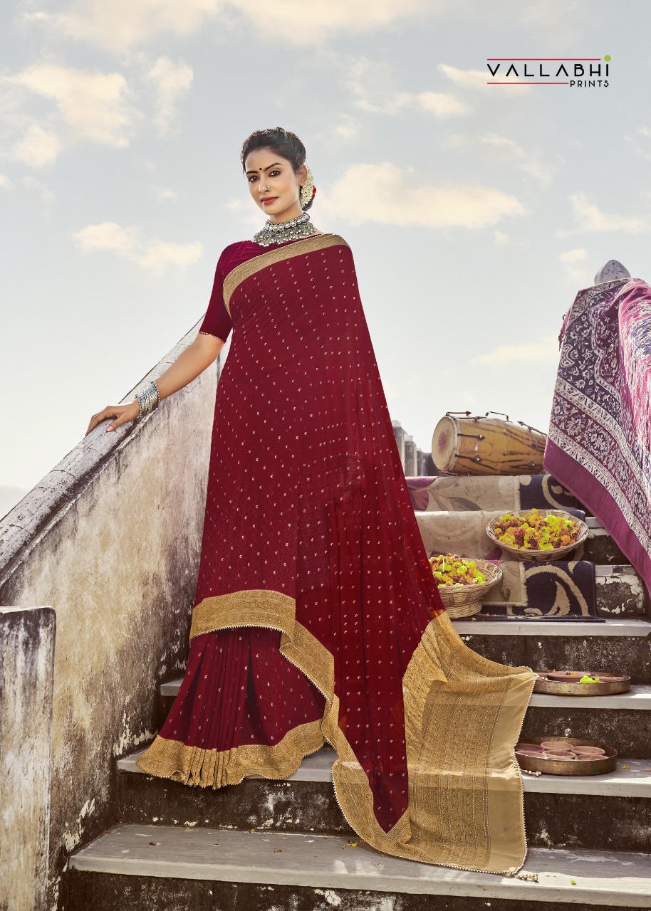 Vallabhi print dildaar georgette look regal look saree catalog