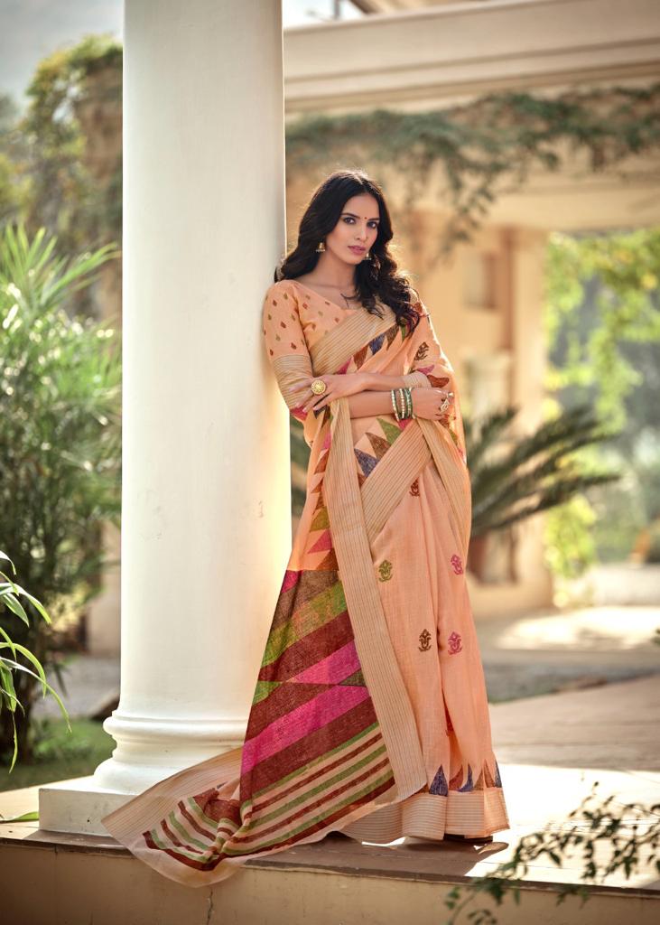 lt fashion pearl linen cotton exclusive print saree catalog