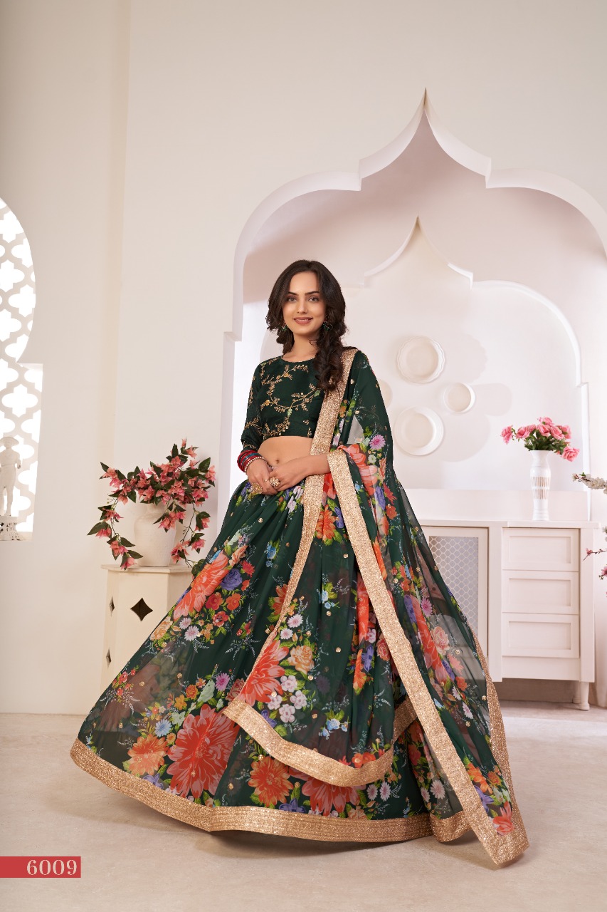 aawiya official lotus vol 1 georgette festive look lehngha catalog