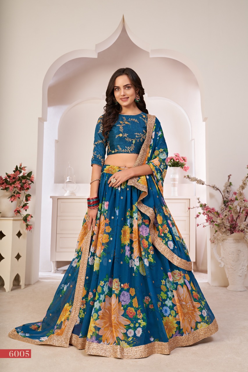 aawiya official lotus vol 1 georgette festive look lehngha catalog