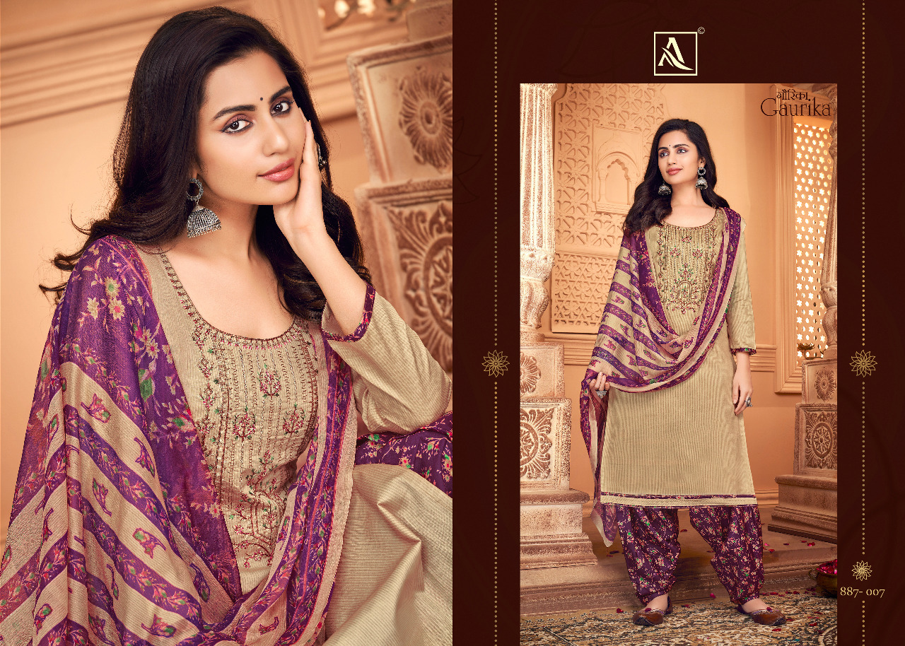 alok suit gaurika zam exclusive print salwar suit catalog