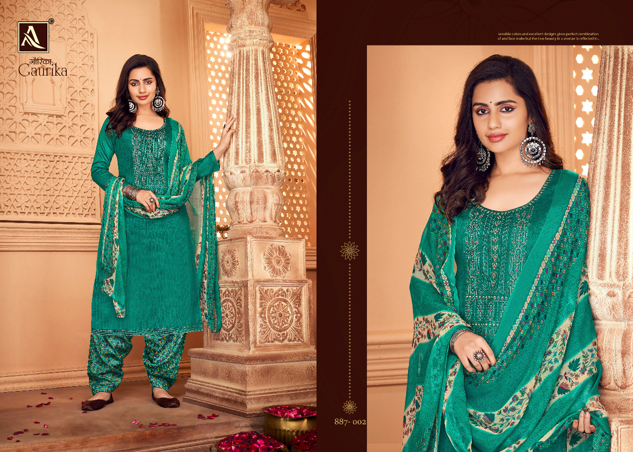 alok suit gaurika zam exclusive print salwar suit catalog