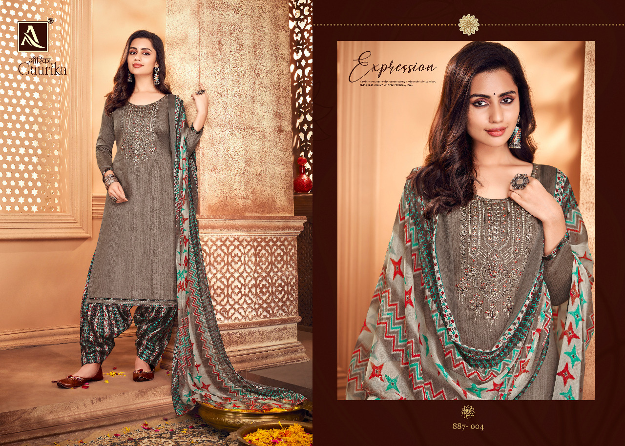 alok suit gaurika zam exclusive print salwar suit catalog