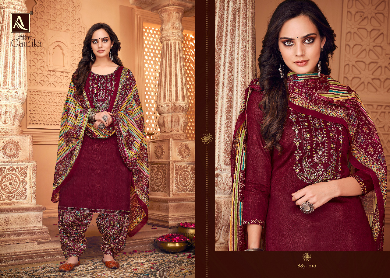 alok suit gaurika zam exclusive print salwar suit catalog