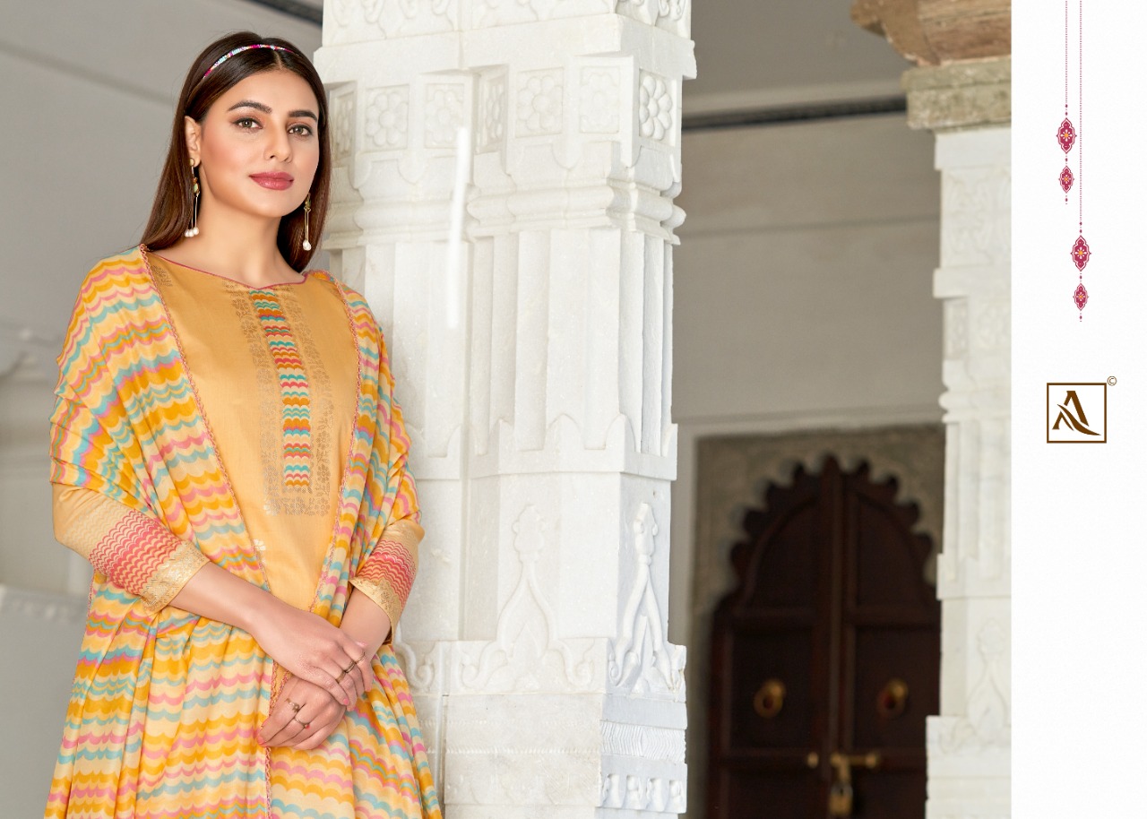 alok suit golden girl jam cotton elegant look salwar suit catalog