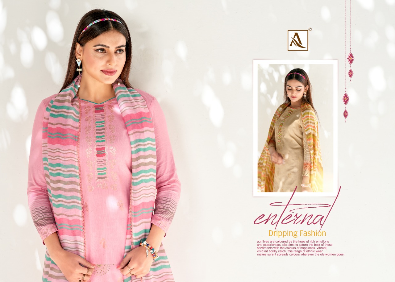 alok suit golden girl jam cotton elegant look salwar suit catalog