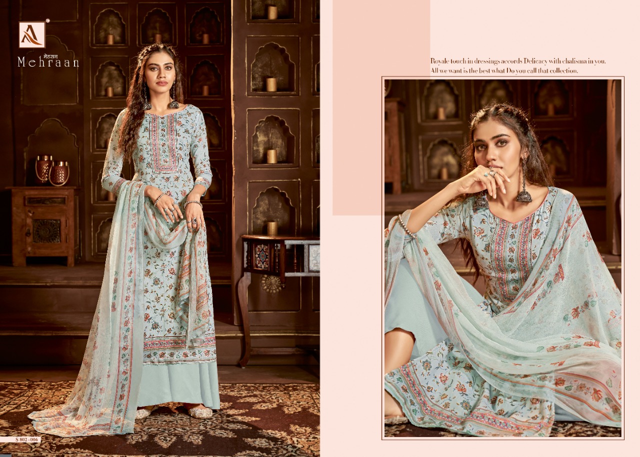 alok suit mehraan cotton exclusive print salwar suit catalog