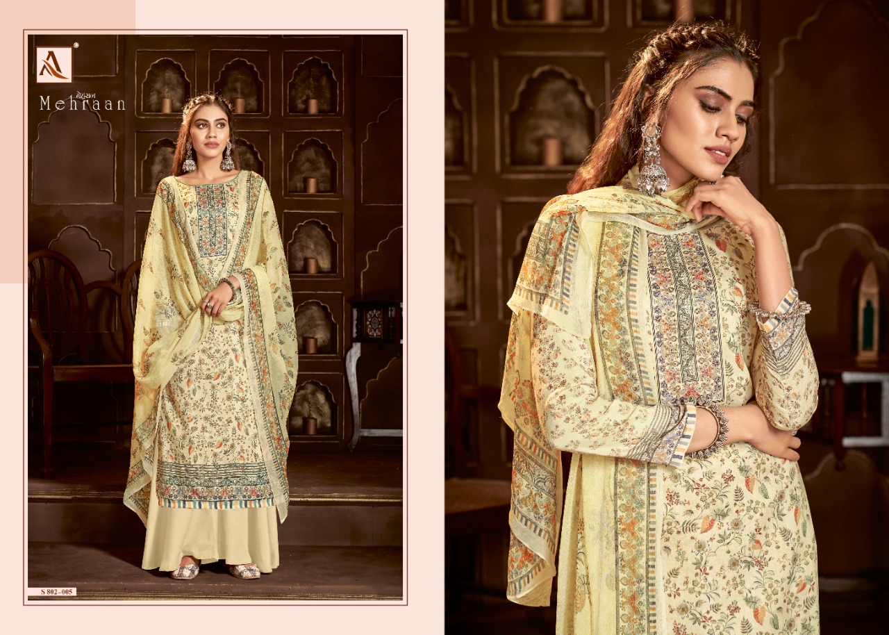 alok suit mehraan cotton exclusive print salwar suit catalog