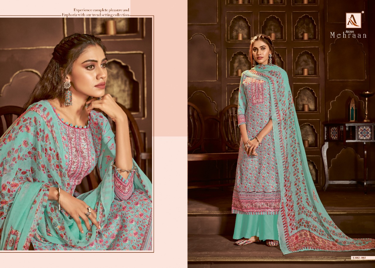 alok suit mehraan cotton exclusive print salwar suit catalog