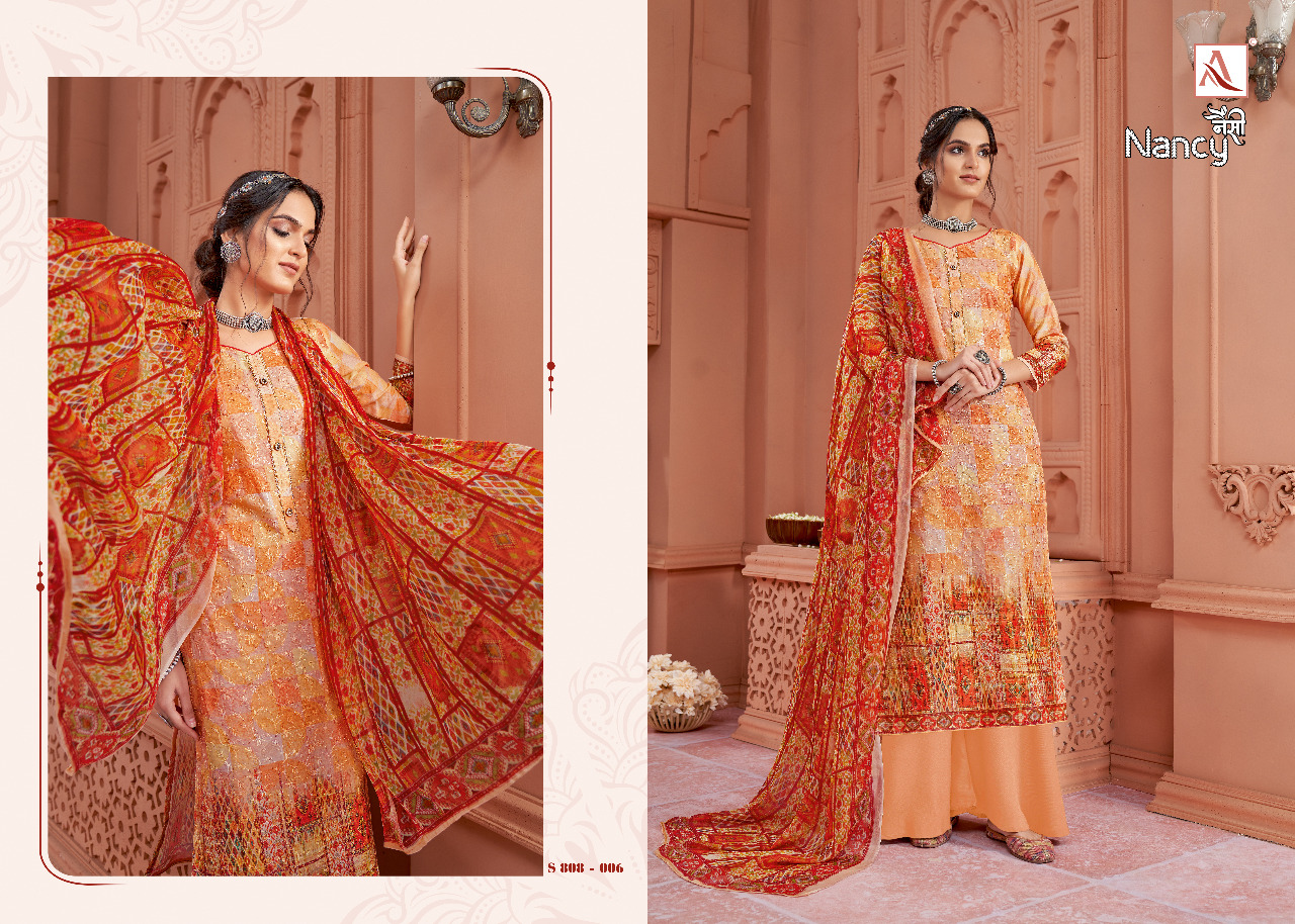 alok suit nancy jam cotton elegant look salwar suit catalog