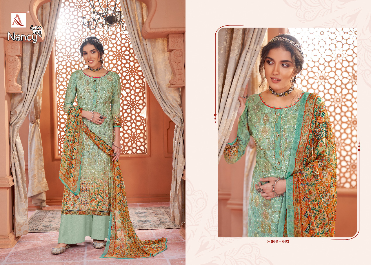 alok suit nancy jam cotton elegant look salwar suit catalog