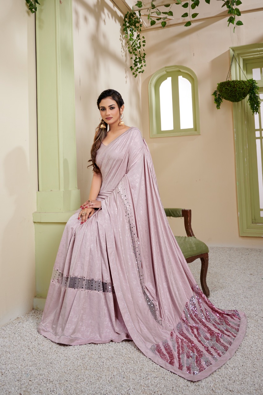 amoha trendz Design No 178 Imported Lycra gorgeous look saree single