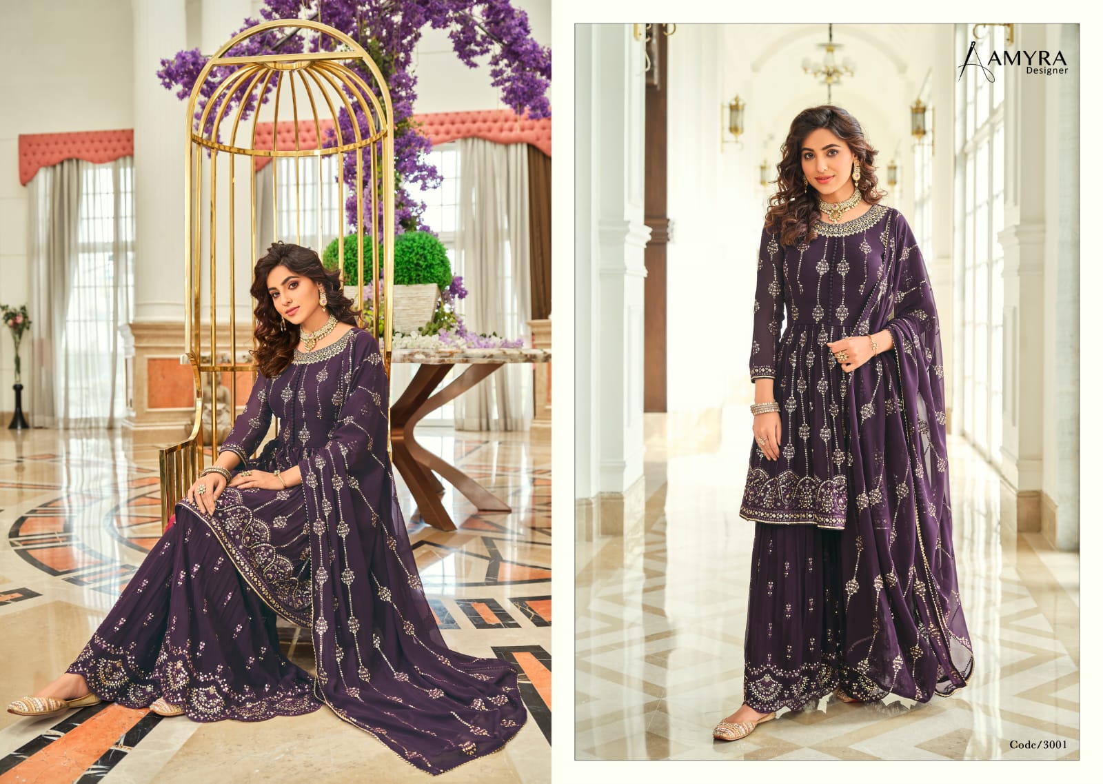 amyra designer zarkash vol 3 georgette astonishing salwar suit  catalog