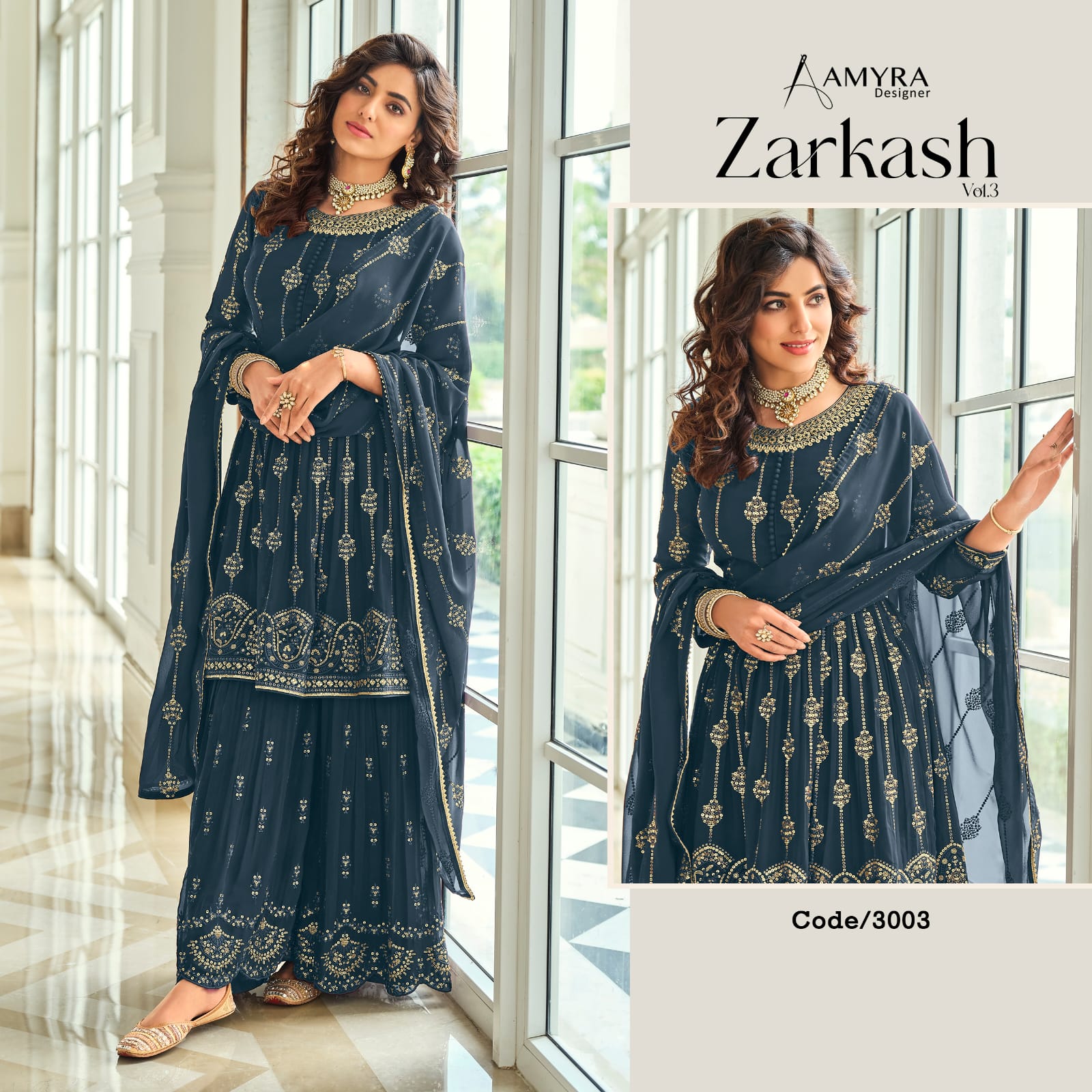 amyra designer zarkash vol 3 georgette astonishing salwar suit  catalog