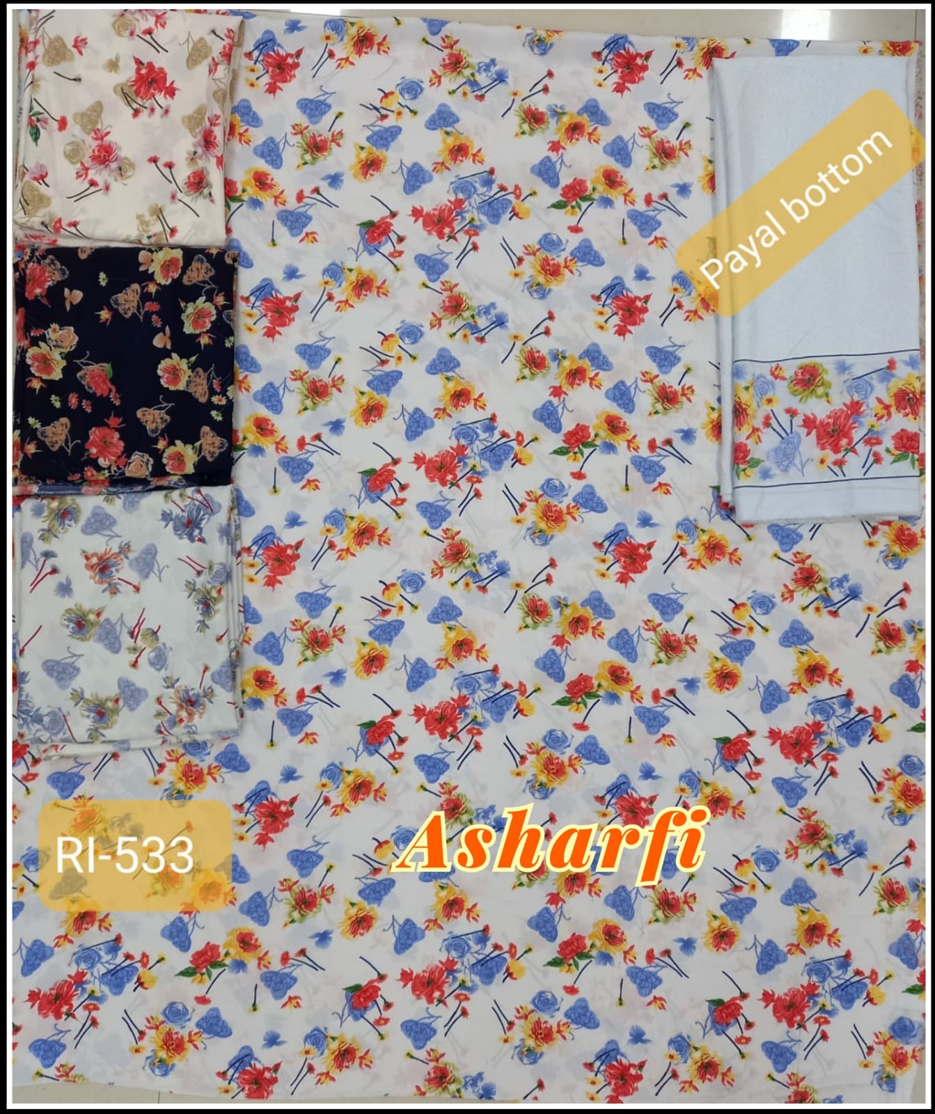 asharfi collection french crape print suit crape exclusive print salwar suit catalog