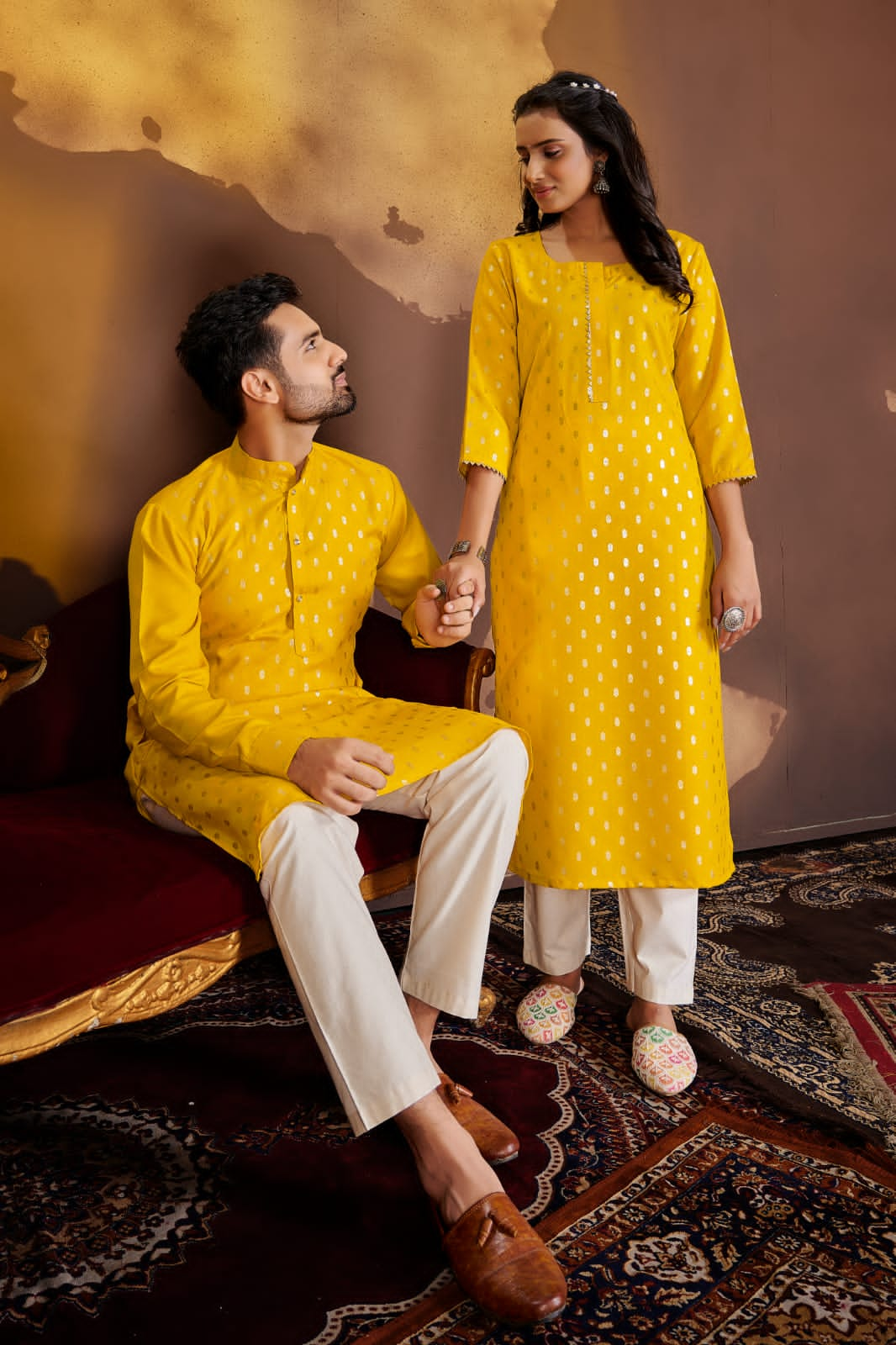 Banwery Fashion couple dream attrective look Kurta with Payjama and Kurti with Pants catalog