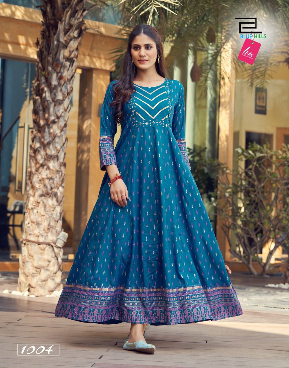 blue hills glamour vol 5 rayon elegant long kurti catalog