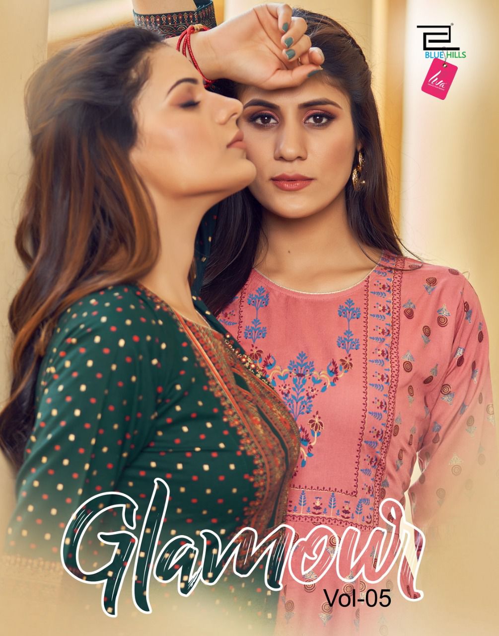 blue hills glamour vol 5 rayon elegant long kurti catalog