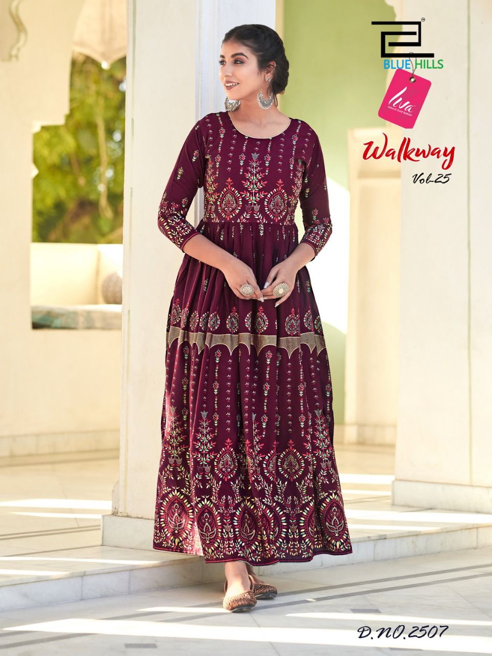 blue hills walkway vol 25 rayon  attractive look long kurti catalog