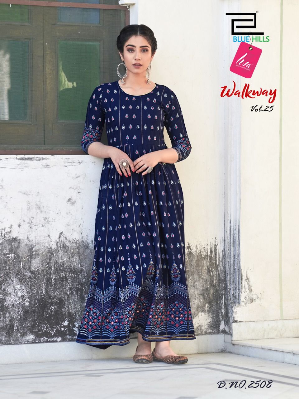 blue hills walkway vol 25 rayon  attractive look long kurti catalog