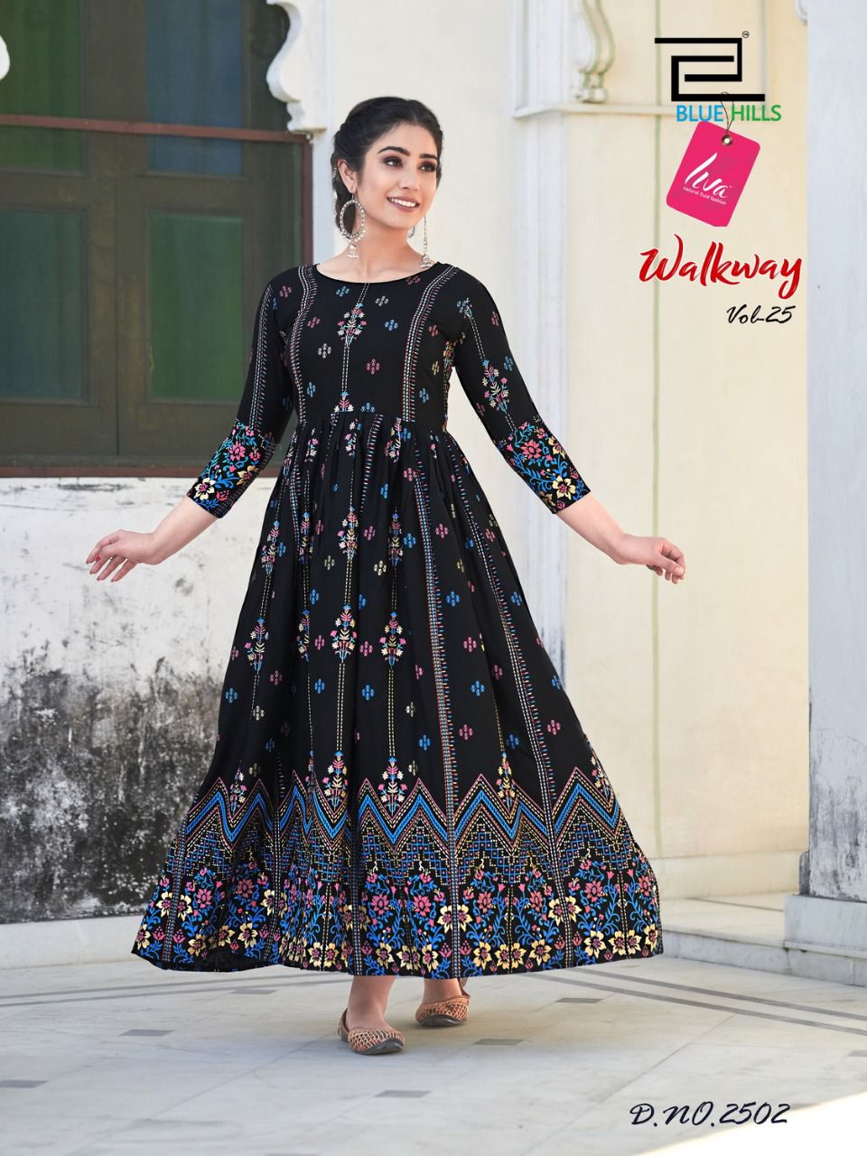 blue hills walkway vol 25 rayon  attractive look long kurti catalog