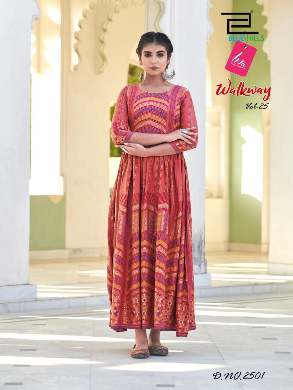 blue hills walkway vol 25 rayon  attractive look long kurti catalog