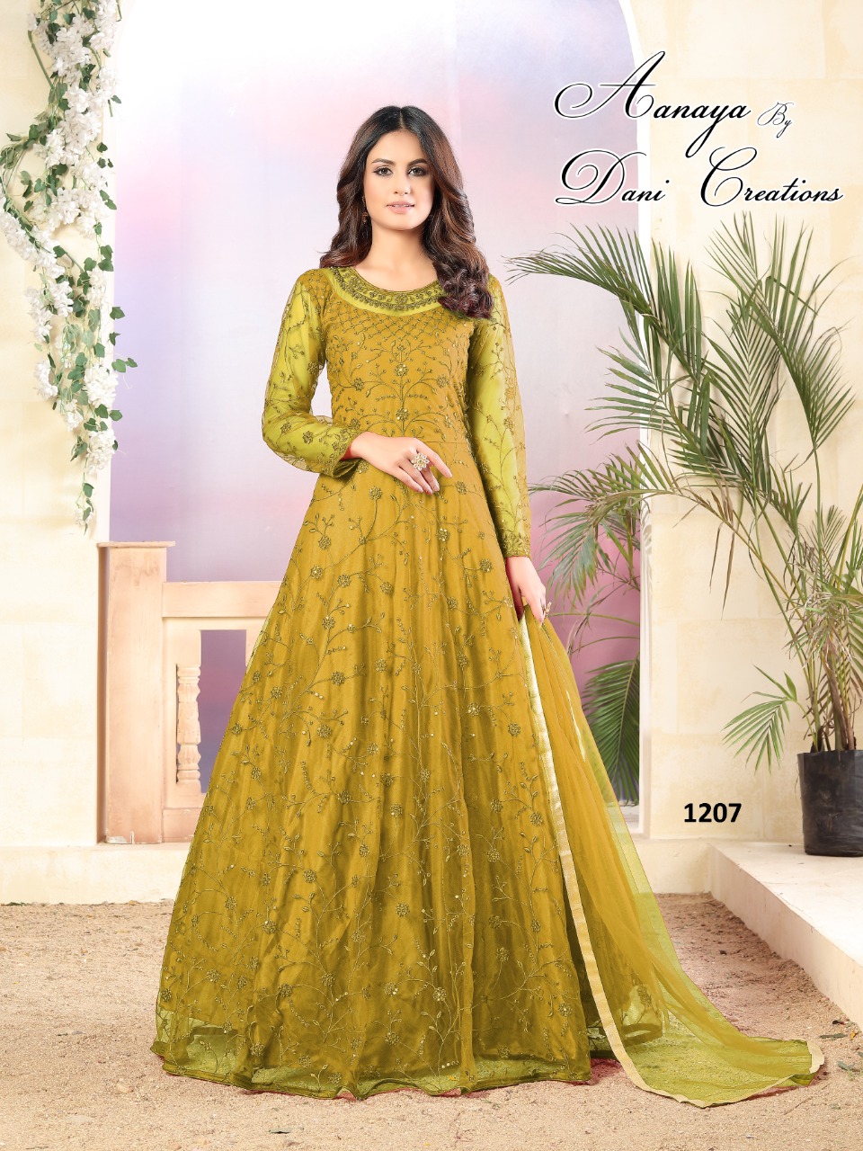 dani Aanaya 1200 Series Vol 112 net heavy Thread regal look salwar suit catalog